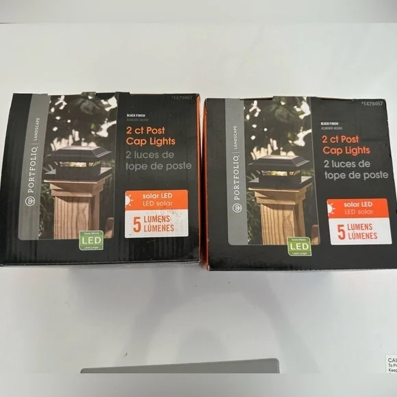 2 Portfolio Landscape Post Cap LED Lights - 5 Lumen Black Finish-Fits 4”or6”-NIB - Picture 2 of 3